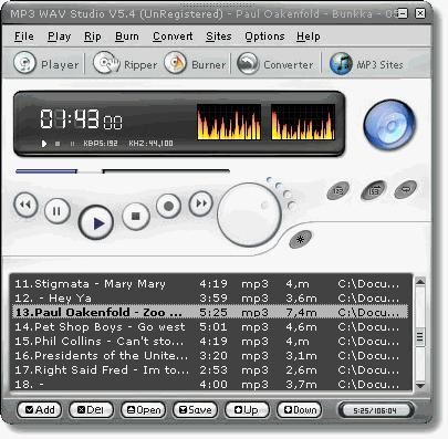 MP3 WAV Studio screen