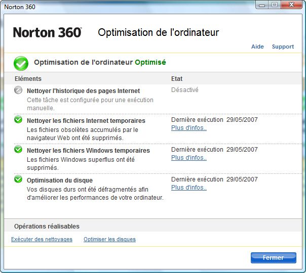 Norton 360 optimisation