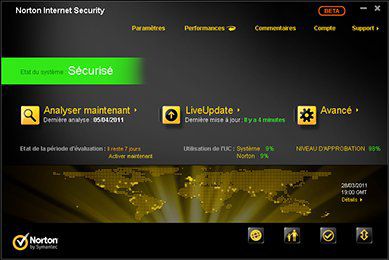 Norton Internet Security 2012 screen