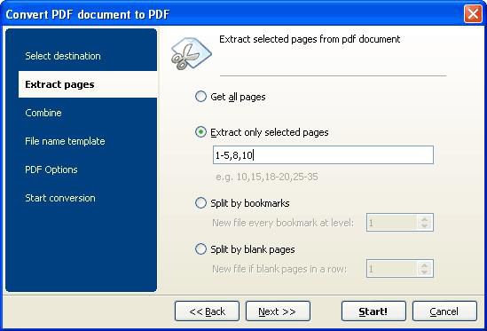 PDF Splitter screen 2