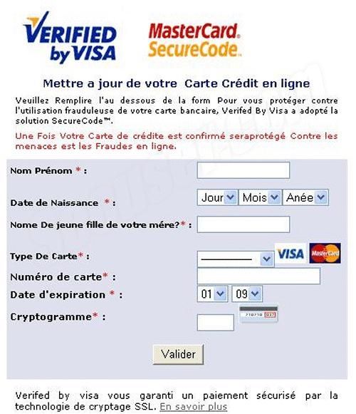 Phishing Visa septembre 2009 2