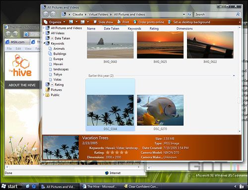 Windows Vista clichés officiels