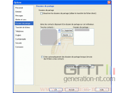 WLM - Option/Dossier de partage