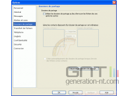 Options/Dossiers de partage
