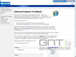 internet explorer navigateur feedback bug