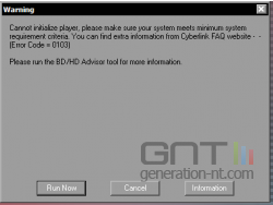 cyberlink power dvd error message