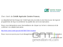 Arnaque phishing ; Crédit Agricole ; mars ; capture 1