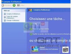 Sélection du compte utilisateur