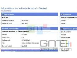 Affichage des informations