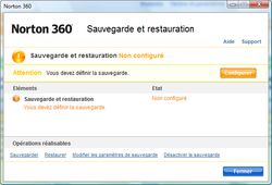 Norton 360 sauvegarde