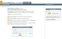 Copains Pro page d\'accueil