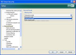 ESET Smart Security filtering mode