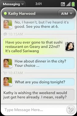 Palm Pre messages