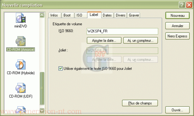 Article n° 11 - Création d'un CD bootable de Windows 2000 + SP4 - 19d_nero_12