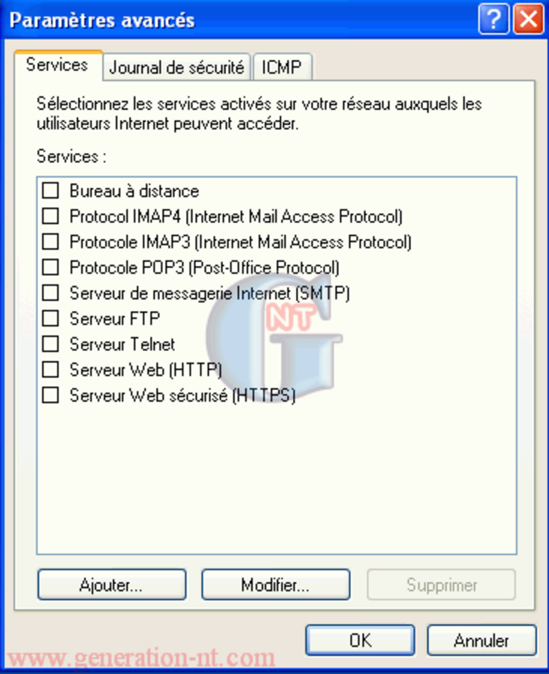 Article n° 14 - Le firewall de Windows XP. - services firewall