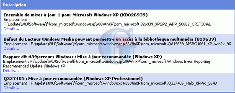 Article n° 49 - Ajout de correctifs Microsoft dans le CD d'instal - 09 correctifs dans cd windows xp