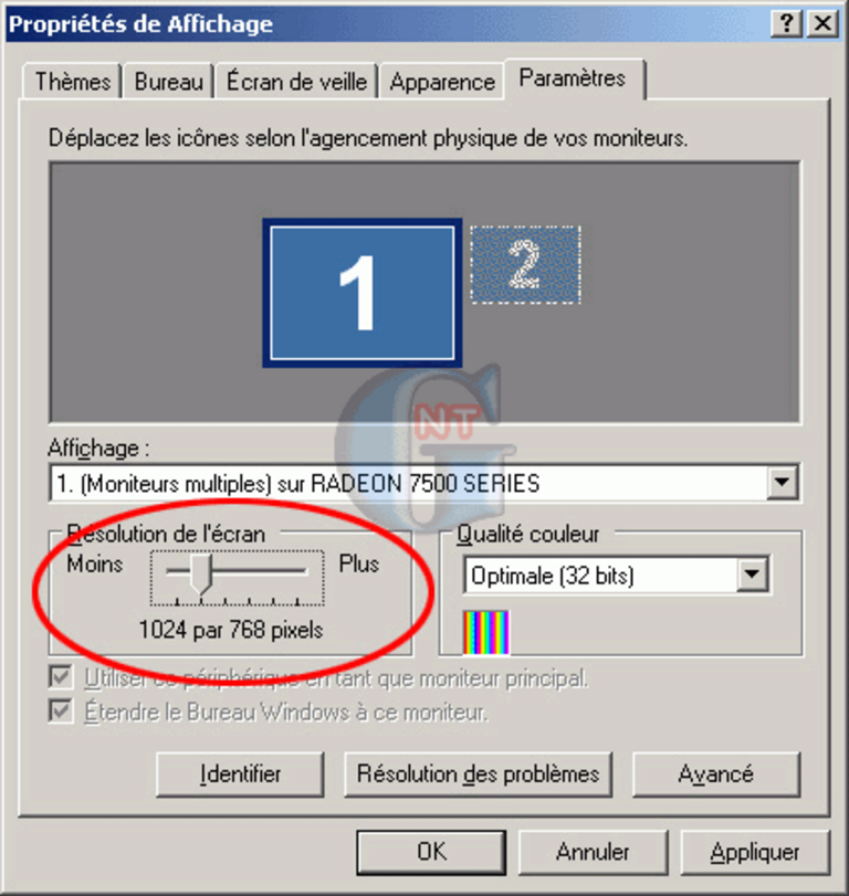 Article n° 51 - Paramétrage d'une carte vidéo ATI avec sortie TV - 02 - configuration ati