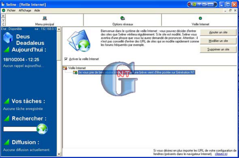 Article n° 76 - Seline 600: programme d'Intelligence Artificielle - config_veille