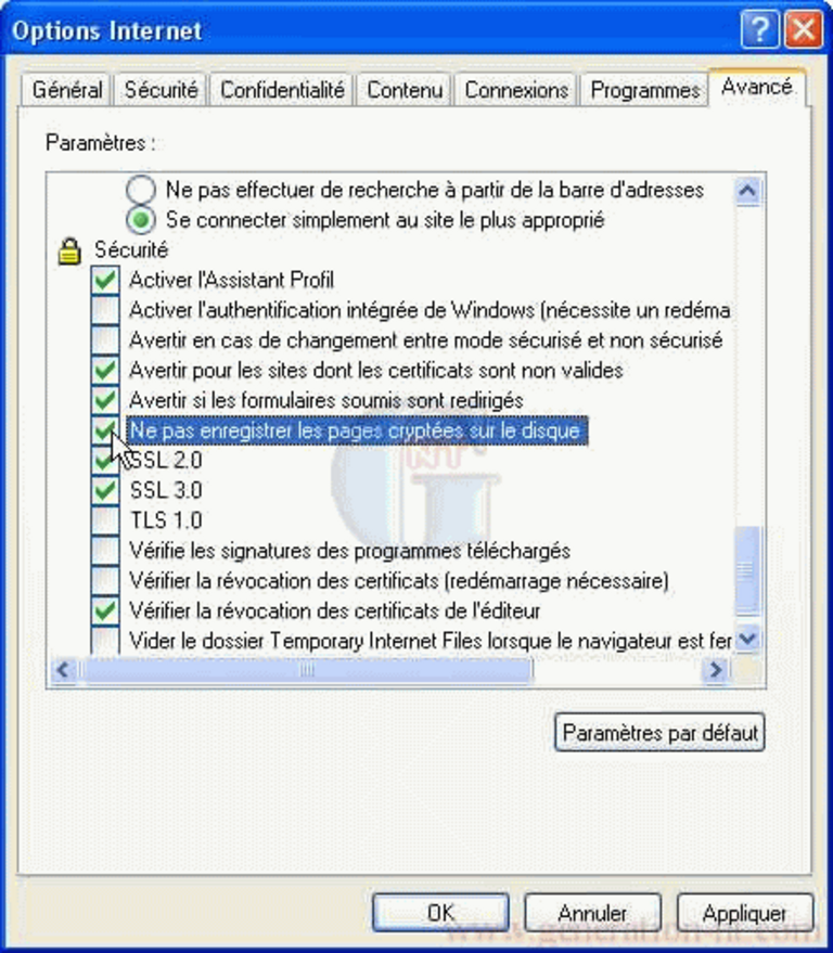 Article n° 110 - Gestion des pages s&eacute;curis&eacute;es d'Internet Explorer - 2