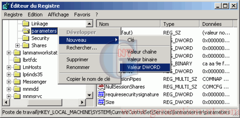 Article n° 81 - Comment cacher un ordinateur des Favoris r&eacute;seau ? (Win NT / 2000 / XP) - 1