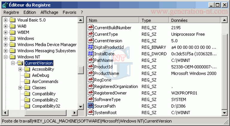 Article n° 75 - Ne cherchez plus votre CD d'installation de Windows ! (2000/XP)   MAJ du 30/11 - 1