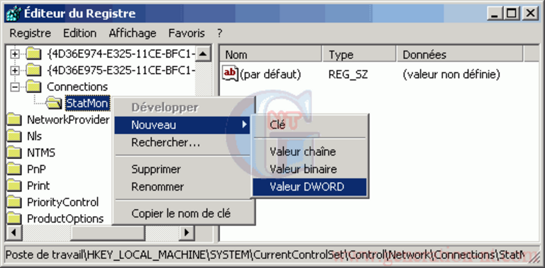 Article n° 85 - Afficher le nombre d'erreurs r&eacute;seau pour une connexion r&eacute;seau (Win 2000 / XP) - 2