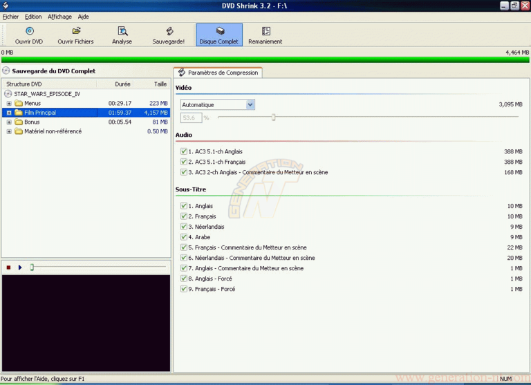 Article n° 86 - Sauvegarder un film DVD avec DVD Shrink - Interface DVD entier