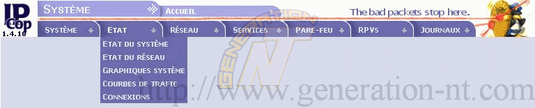 Article n° 105 - Firewall IPCop : interface web d'administration - IPCop2 - Menu Etat