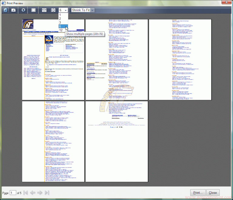 Article n° 107 - Test de Windows Vista - partie 2 - 45 - IE - Print Preview - Pages multiples