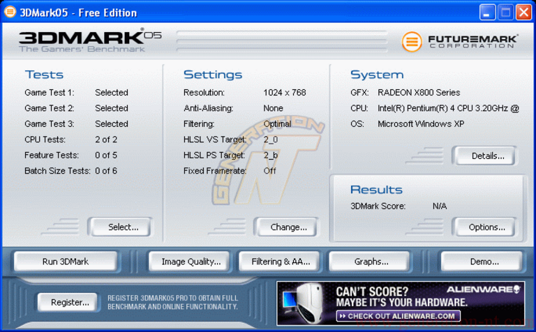 Article n° 107 - Test de Windows Vista - partie 2 - 75 - 3Dmark2005 - XP