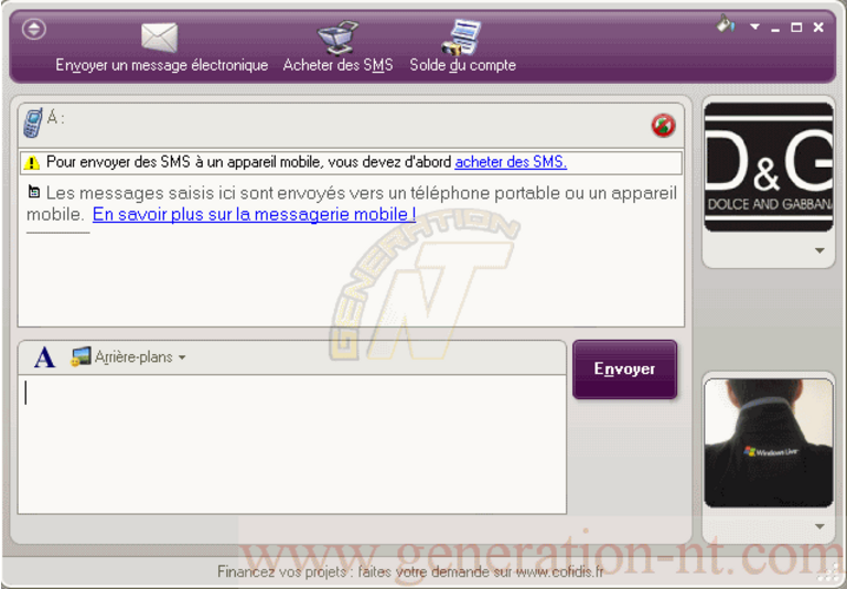 WLM - Envoyer un SMS 2