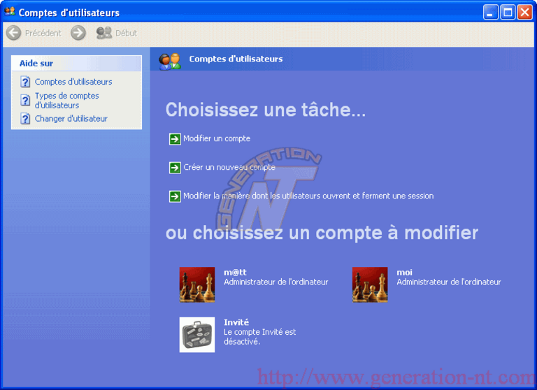 Utilisateur moi visible