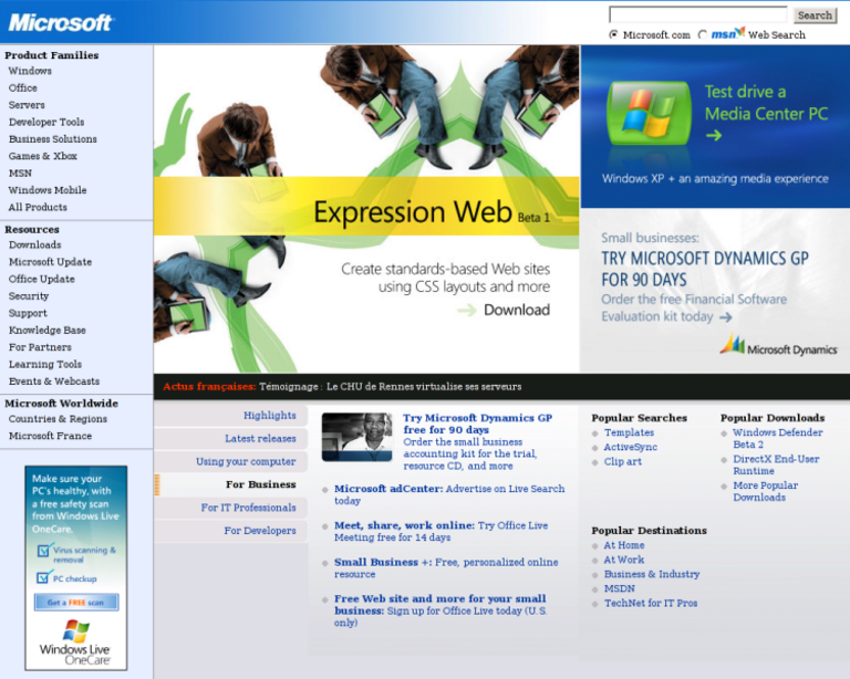 Microsoft - Site Web