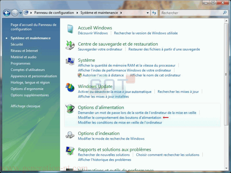 Modifier action bouton arret vista -4