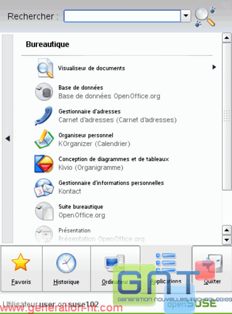kde menu suse type mac