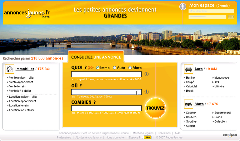 Annoncejaunes.fr ; capture d'écran