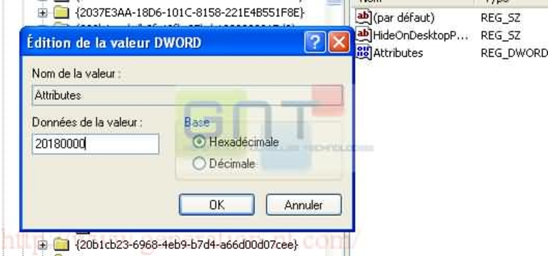 Modification de la clé DWORD