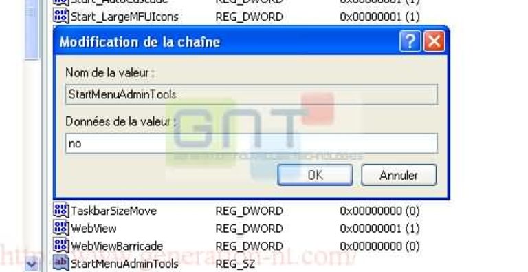 Modification de la valeur chaîne