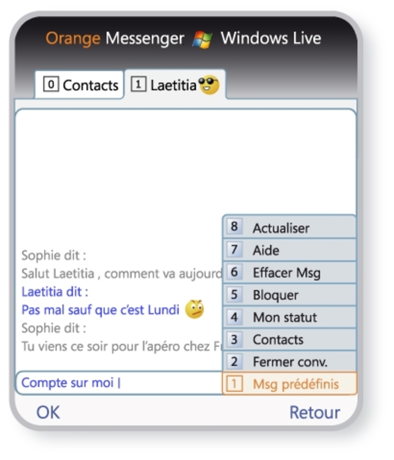 Orange Messenger by Windows Live ; capture 4