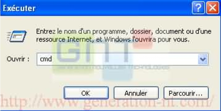 Boîte de dialogue Exécuter