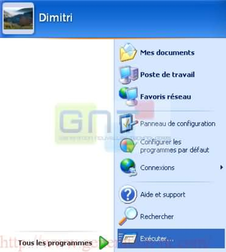 Ménu Démarrer