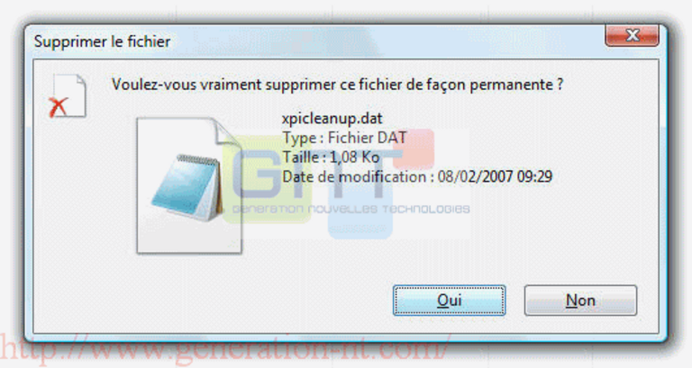Confirmation de la suppression