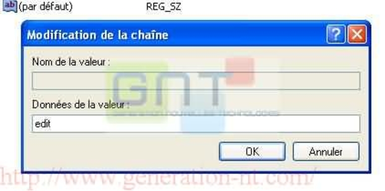 Modification de la valeur chaîne