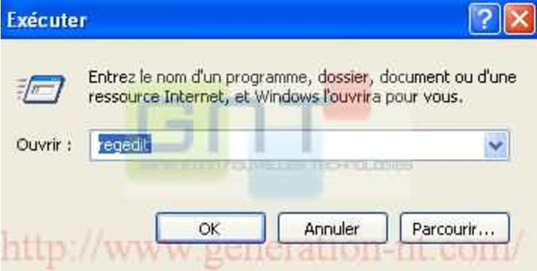 Boîte de dialogue Exécuter