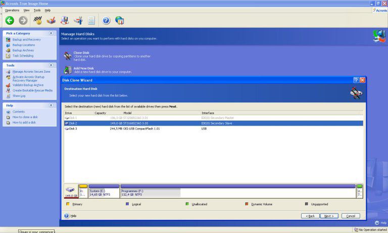Acronis Clonage