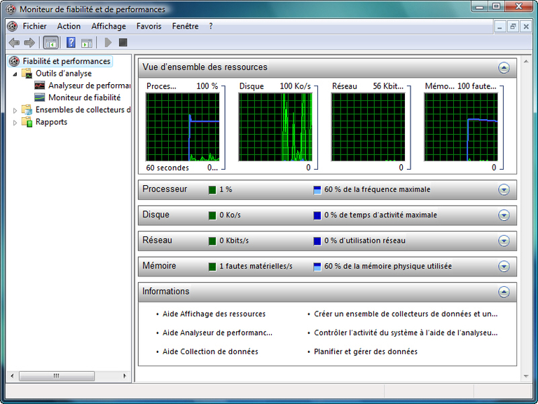 Moniteur fiabilité et performances vista