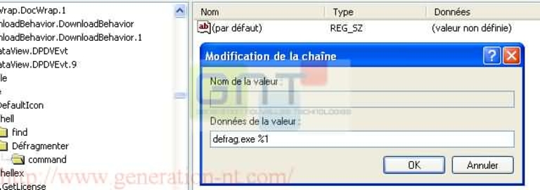 Modification de la valeur