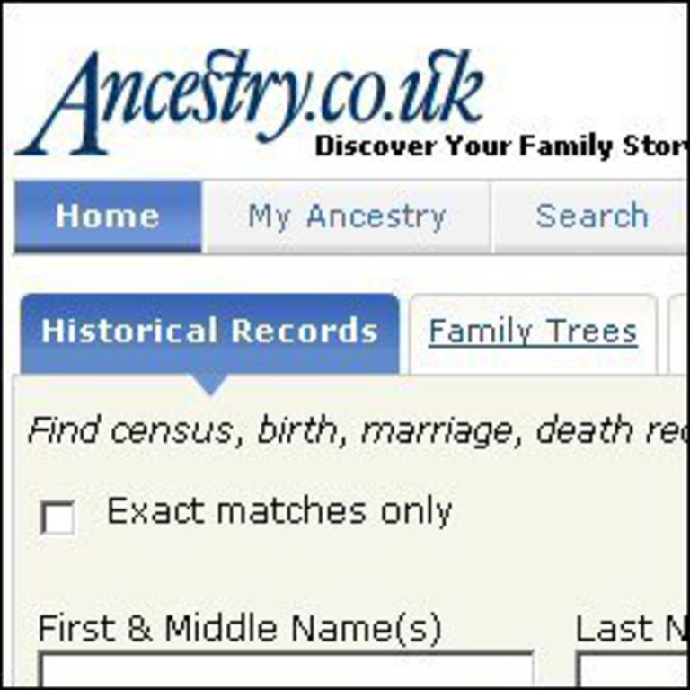 ancestry.co.uk frontpage