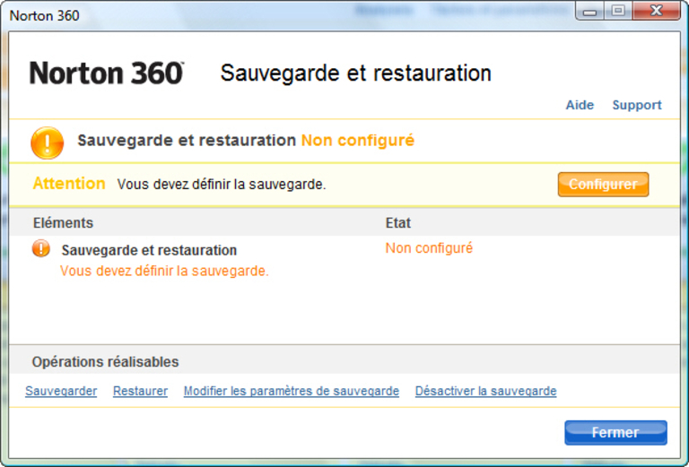 Norton 360 sauvegarde