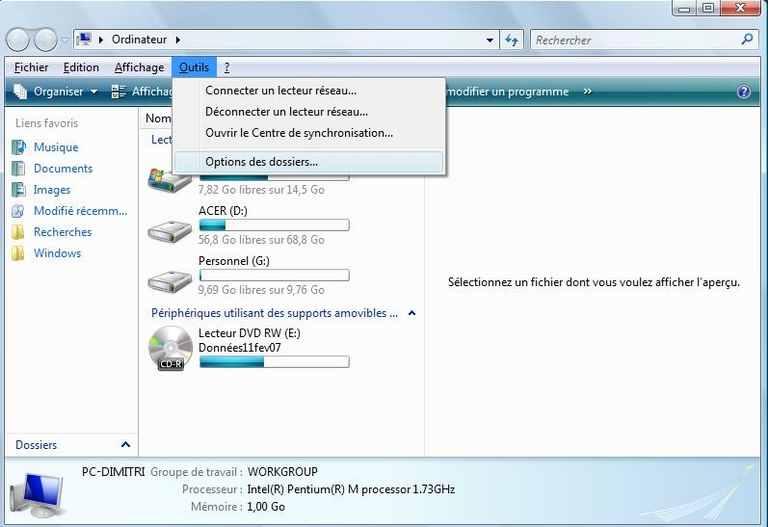 Menu Explorateur 2